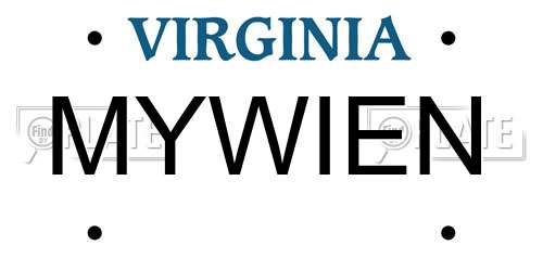 MYWIEN Virginia License Plate