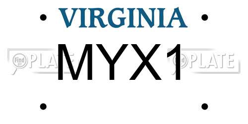 MYX1 Virginia License Plate