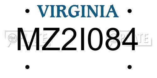 MZ2I084 Virginia License Plate