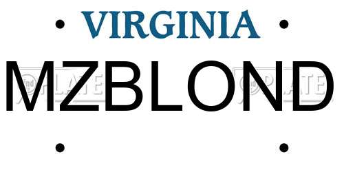 MZBLOND Virginia License Plate