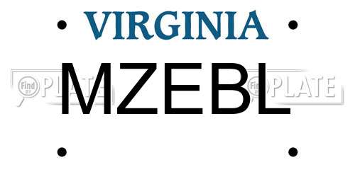 MZEBL Virginia License Plate
