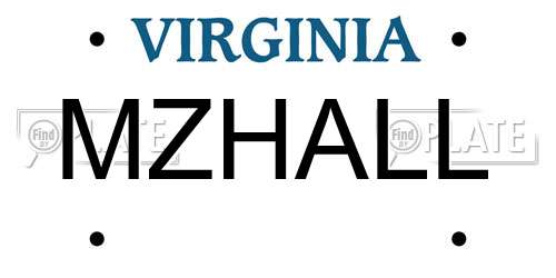 MZHALL Virginia License Plate