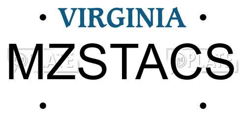 MZSTACS Virginia License Plate