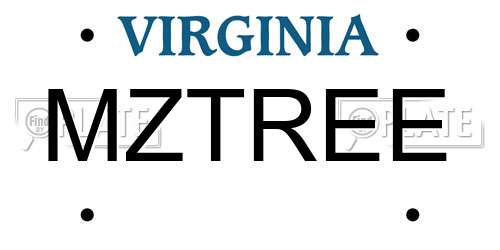 MZTREE Virginia License Plate