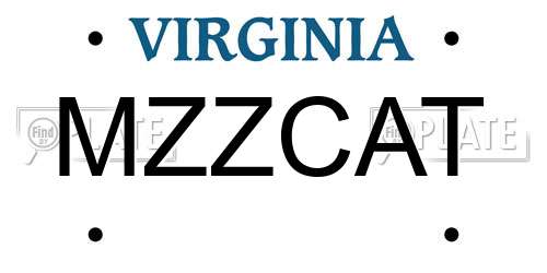 MZZCAT Virginia License Plate