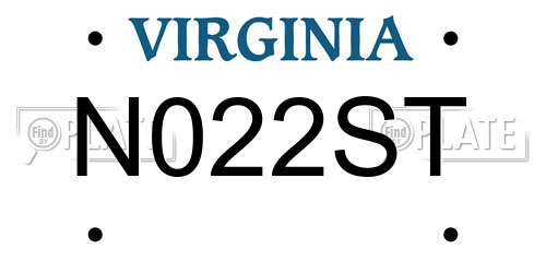 N022ST Virginia License Plate