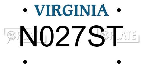 N027ST Virginia License Plate