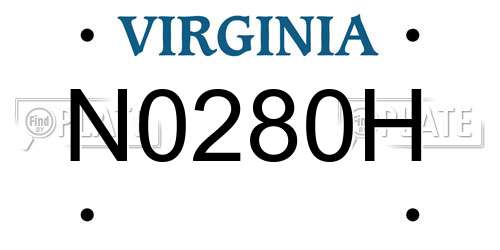 N0280H Virginia License Plate