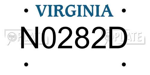 N0282D Virginia License Plate