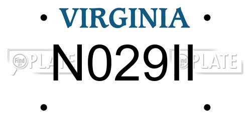 N029II Virginia License Plate