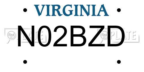 N02BZD Virginia License Plate