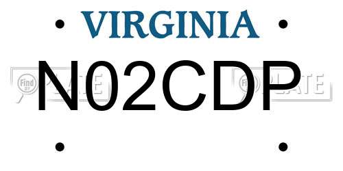 N02CDP Virginia License Plate