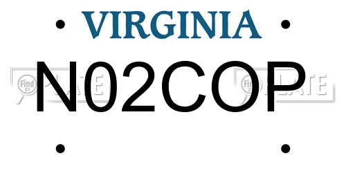N02COP Virginia License Plate