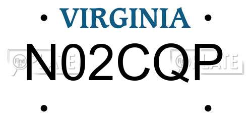 N02CQP Virginia License Plate