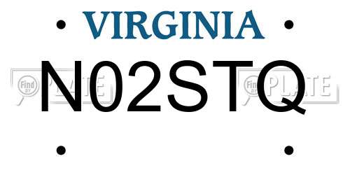N02STQ Virginia License Plate