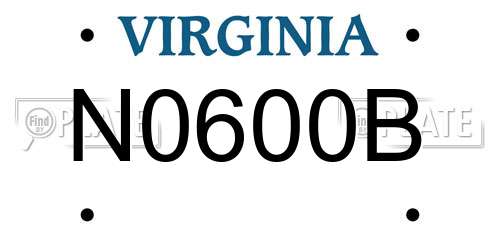 N0600B Virginia License Plate