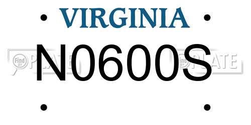 N0600S Virginia License Plate