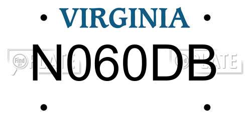 N060DB Virginia License Plate