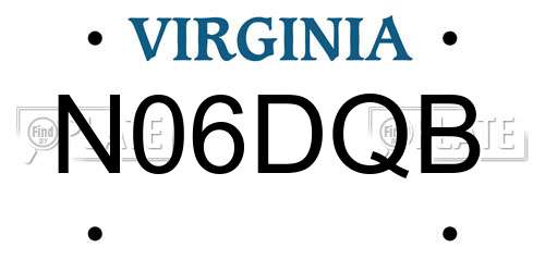 N06DQB Virginia License Plate