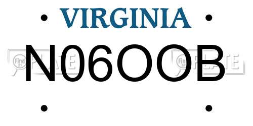 N06OOB Virginia License Plate
