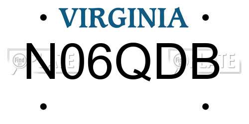 N06QDB Virginia License Plate