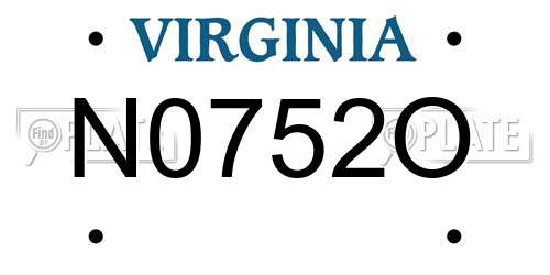 N0752O Virginia License Plate