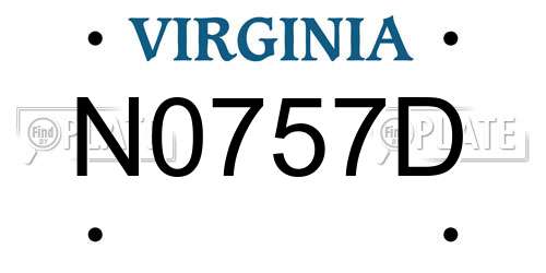 N0757D Virginia License Plate