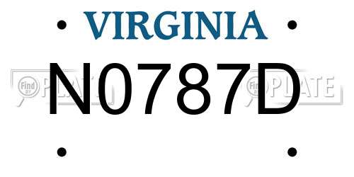 N0787D Virginia License Plate