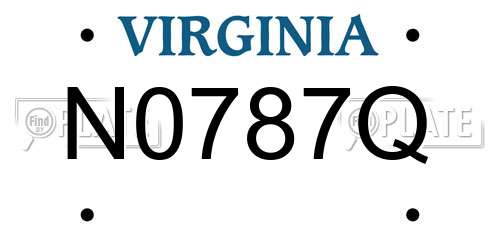 N0787Q Virginia License Plate