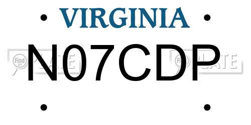 N07CDP Virginia License Plate