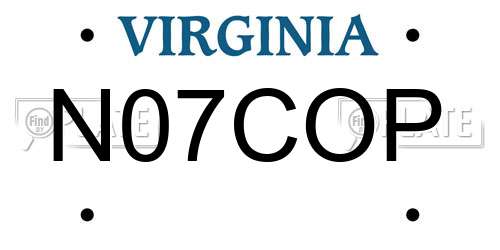 N07COP Virginia License Plate