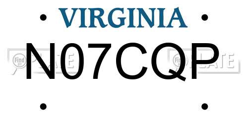 N07CQP Virginia License Plate