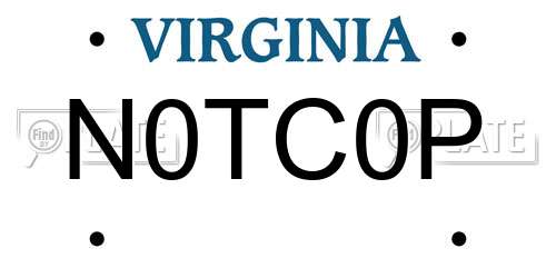 N0TC0P Virginia License Plate