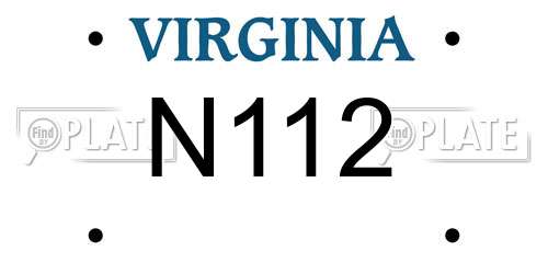 N112 Virginia License Plate