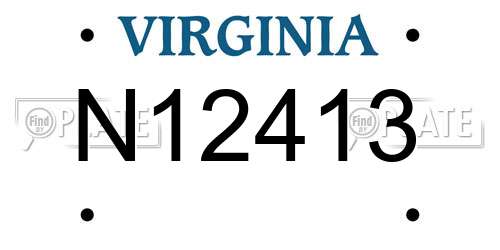 N12413 Virginia License Plate