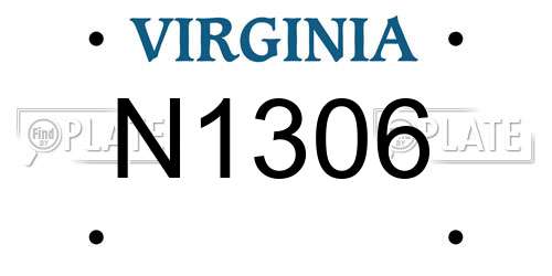 N1306 Virginia License Plate
