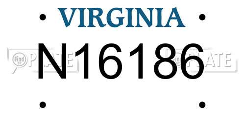 N16186 Virginia License Plate