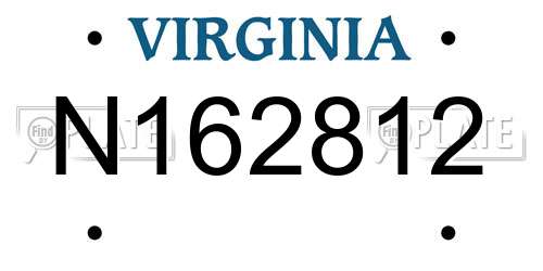 N162812 Virginia License Plate