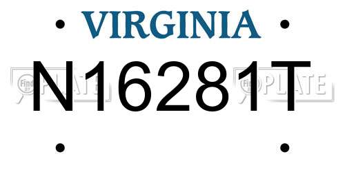 N16281T Virginia License Plate