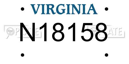 N18158 Virginia License Plate