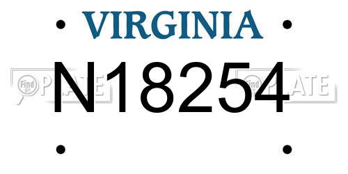 N18254 Virginia License Plate