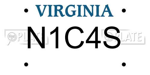 N1C4S Virginia License Plate