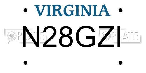 N28GZI Virginia License Plate