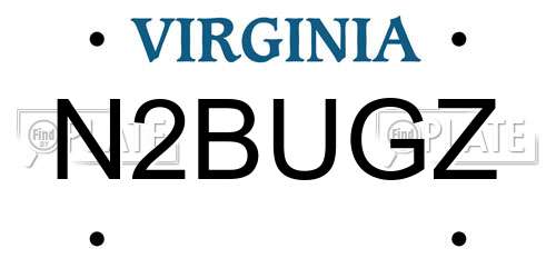 N2BUGZ Virginia License Plate