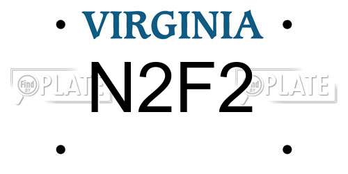 N2F2 Virginia License Plate