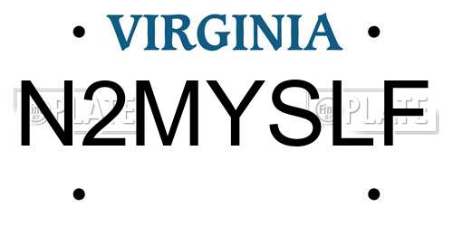N2MYSLF Virginia License Plate