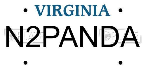 N2PANDA Virginia License Plate