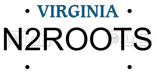 N2ROOTS Virginia License Plate