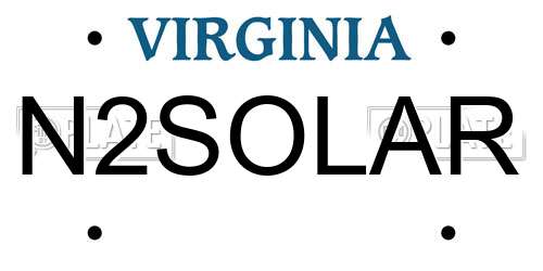 N2SOLAR Virginia License Plate