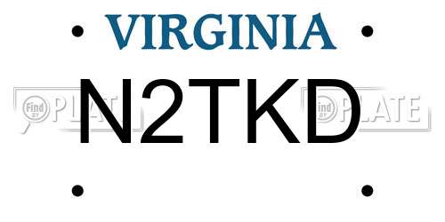 N2TKD Virginia License Plate